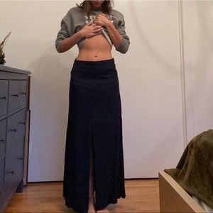 Long navy skirt